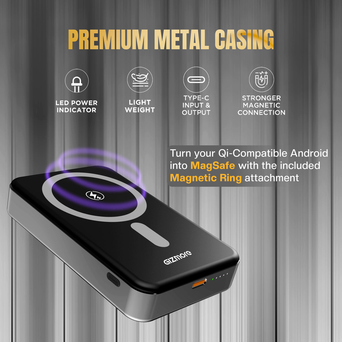 Gizmore iMag power plus 10000mAH magsafe powerbank