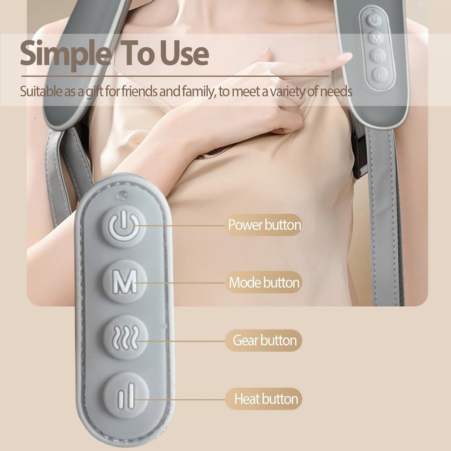 Neck and back massager for pain relief