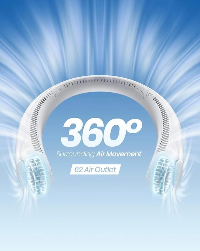 Portable Neck Fan-Upto 8hr Working Time, Headphone Design (Mixed Colors)