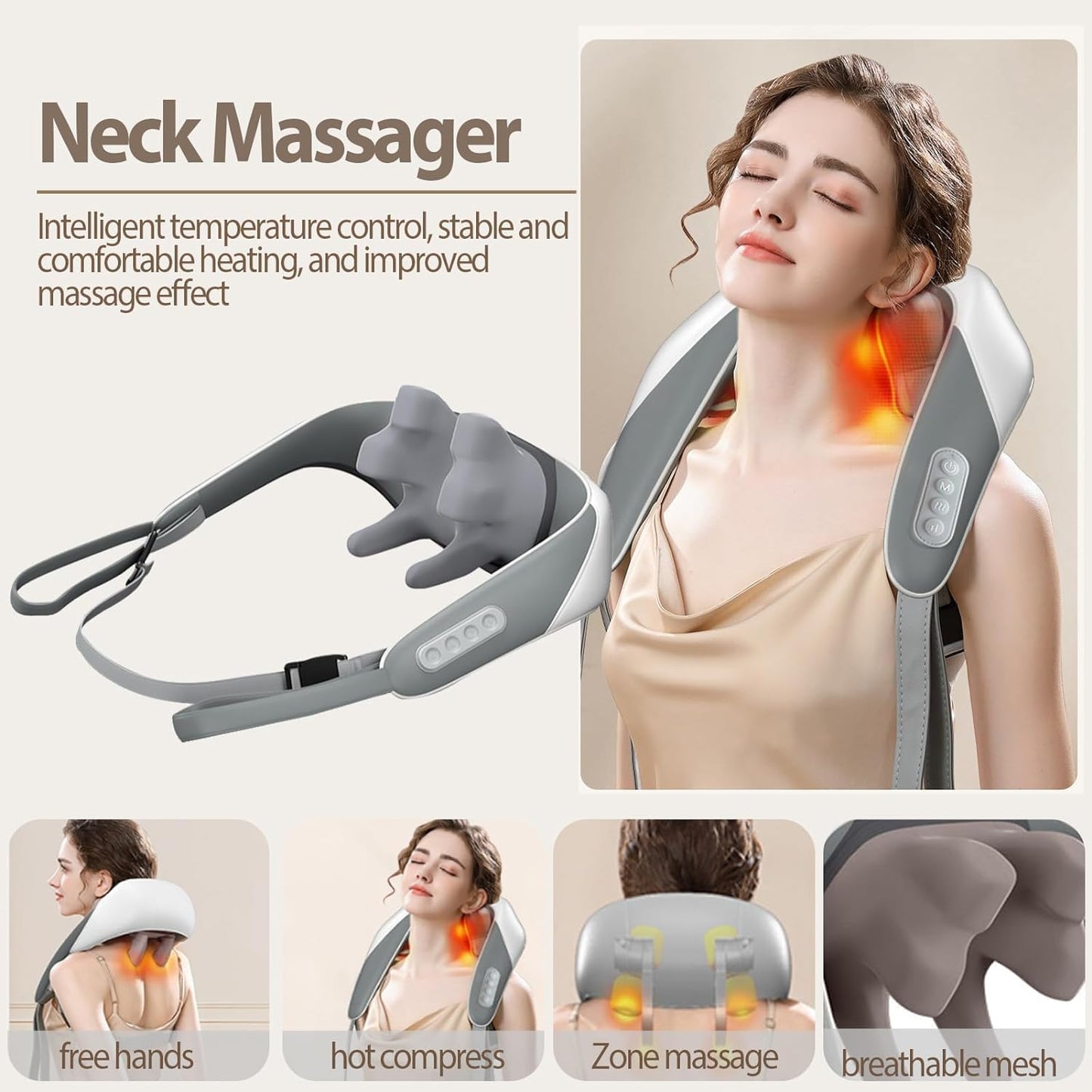 Neck and back massager for pain relief