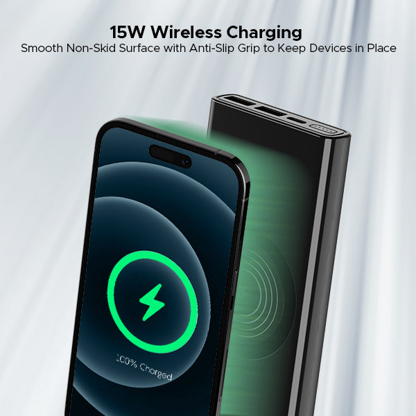 Boat EnergyShroom PB310 Wireless Pro 10000mAh Powerbank | 15W Wireless & 22.5W Wired Charging