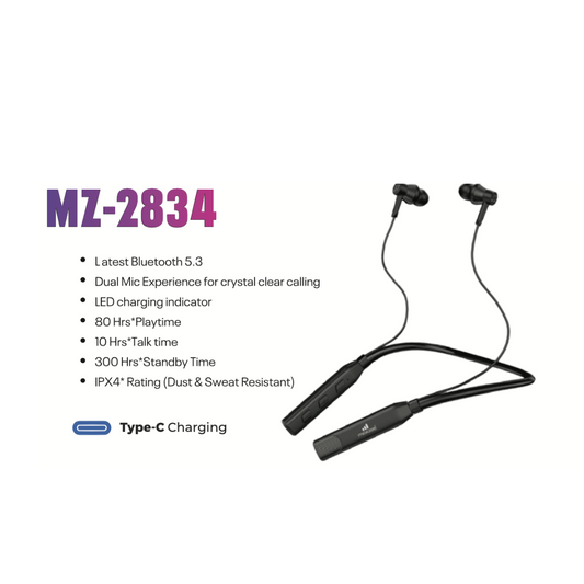 Makzee Resono 2834 neckband 80Hrs playtime
