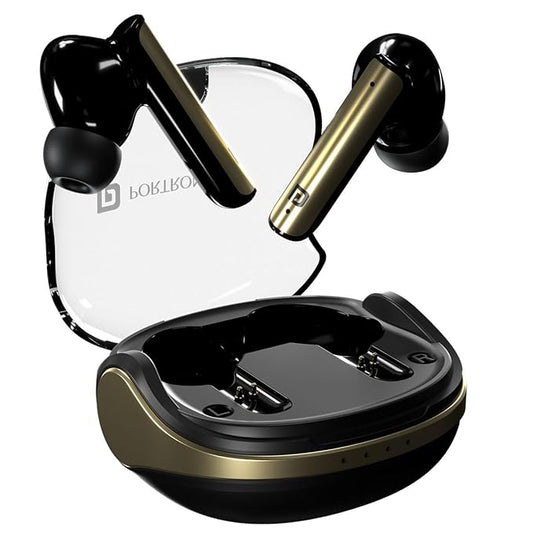 Portronics Harmonics Twins S7 True Wireless in Ear Earbuds with 35Hrs Playtime, Auto ENC, Quad Mic,Touch Control