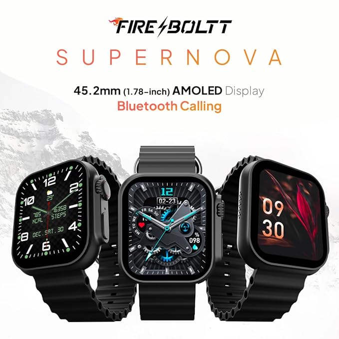 Fireboltt Supernova- 45.2mm AMOLED Display, 500 NITS Brightness