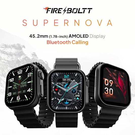 Fireboltt Supernova- 45.2mm AMOLED Display, 500 NITS Brightness