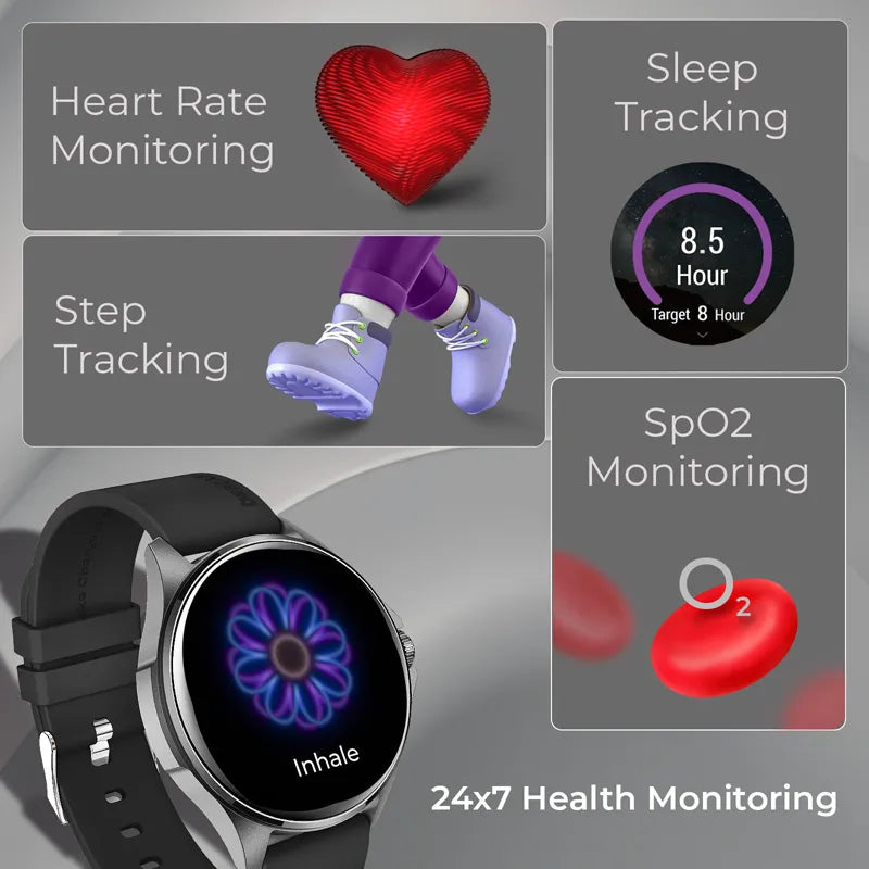 beatXP Nuke Smartwatch with 1.32” AMOLED Display, Bluetooth Calling & Metal Body