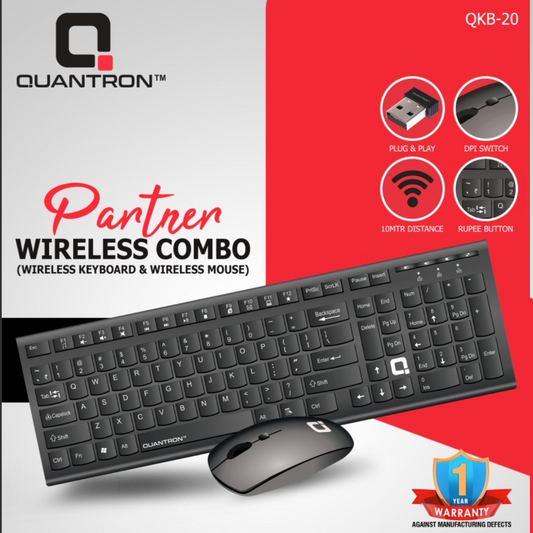 Quantron Wireless Keyboard Mouse combo